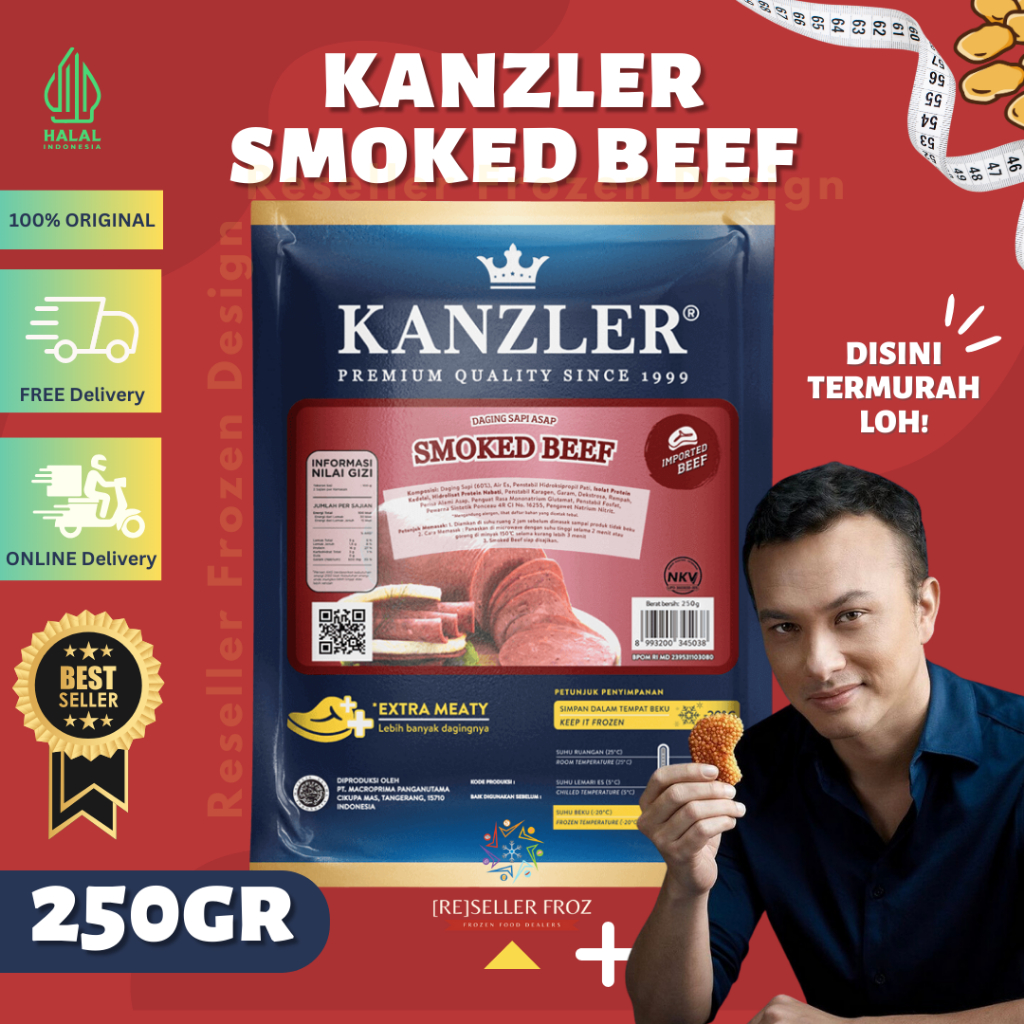 

KANZLER SMOKED BEEF 250GR | SMOKBIF KENJLER | DAGING TIPIS | DAGING ASAP | DAGING BURGER | KENJLER