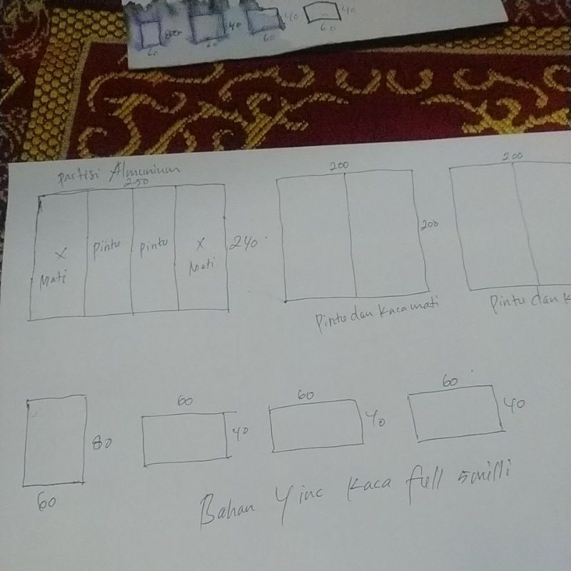 pesanan custome partisi almunium dan jendela dari cisarua