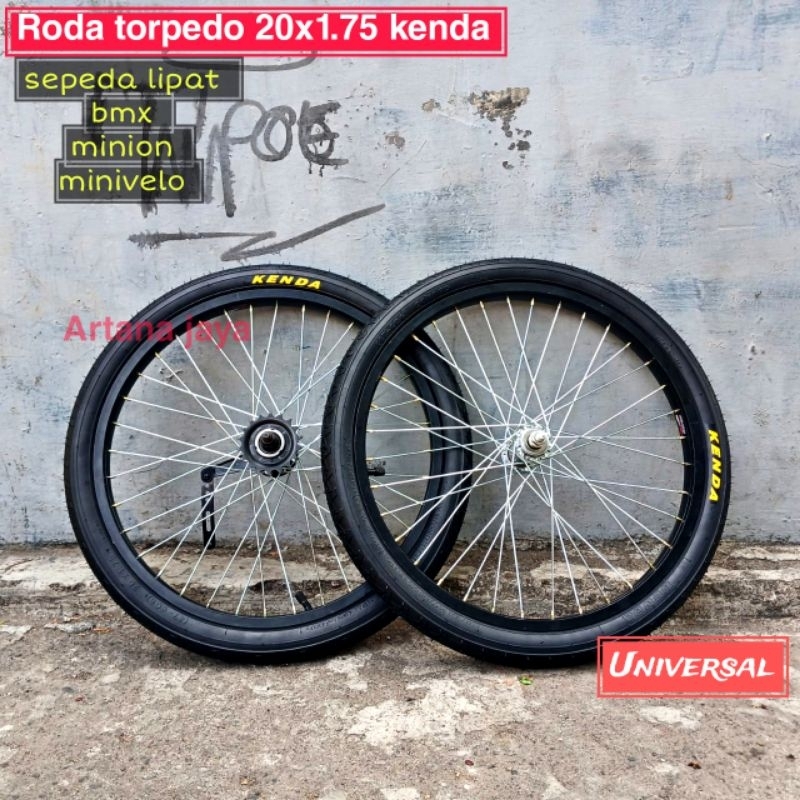 Roda sepeda velg torpedo 20 x 1.75 kenda wheelset 20 velg sepeda 20 torpedo