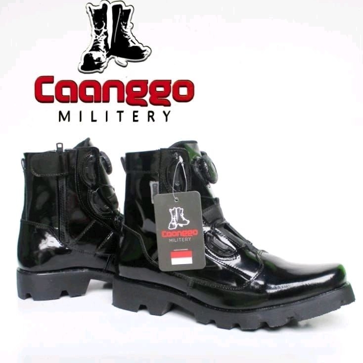 CAANGGO - Sepatu PDH Tali putar hitam tinggi original