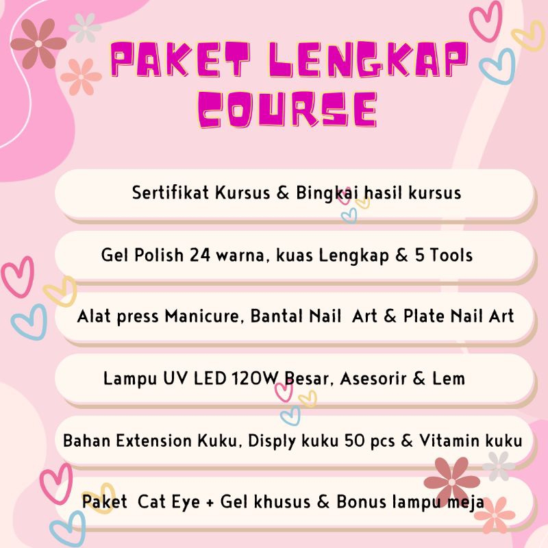KURSUS NAIL ART PAKET LENGKAP