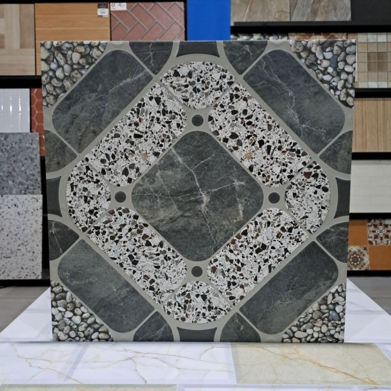 keramik lantai garasi mulia tile kw1 / keramik lantai teras / keramik kasar 40x40 Elgon Gris