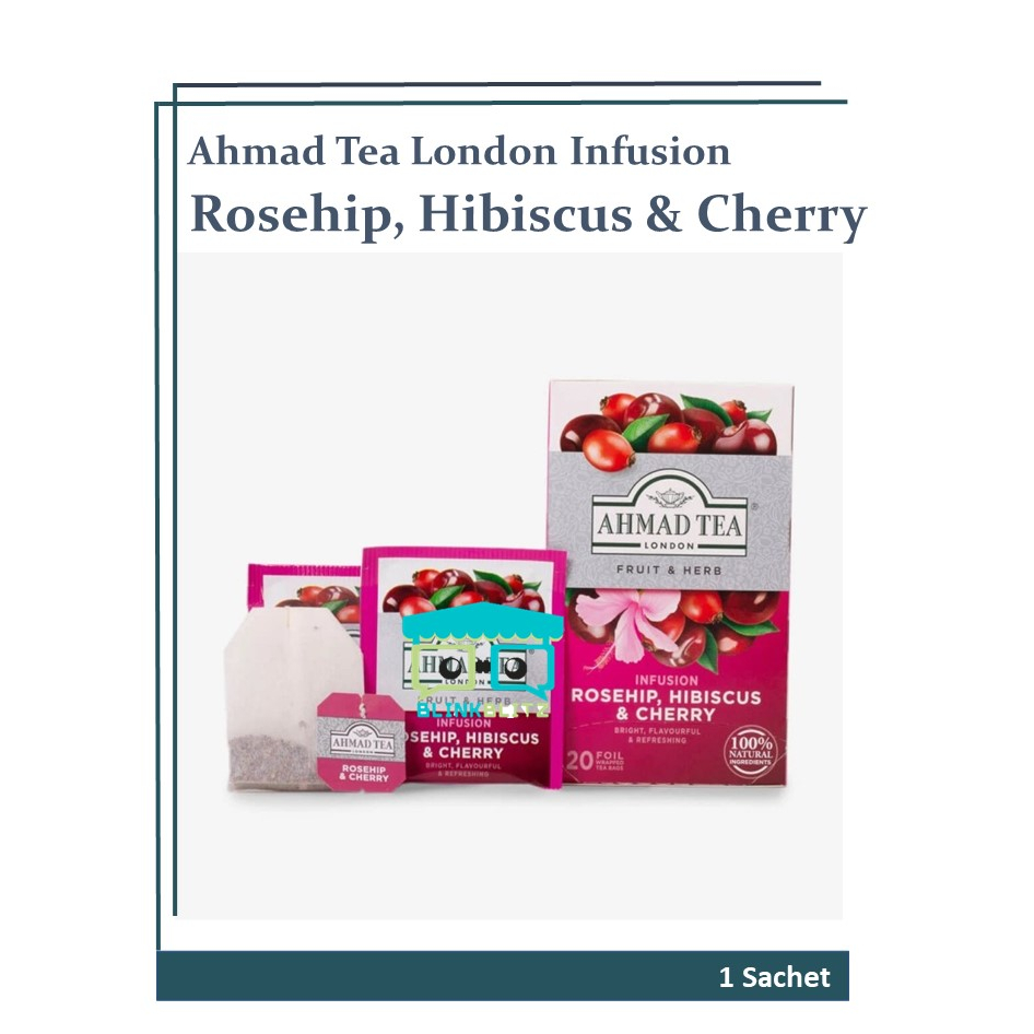 

SACHET Ahmad Tea London Green Tea INFUSION ROSEHIP HIBISCUS CHERRY Teh Hijau Buah