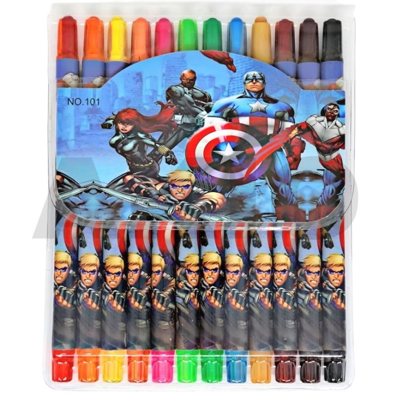 

Crayon Putar Panjang Karakter SUPERHERO AVENGERS CAPTAIN AMERIKA X-MEN BR1 101 12 Warna Rolling Twist Krayon