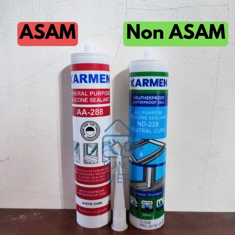 

KARMEN LEM SEALANT / SILICONE / LEM KACA (ASAM & NON ASAM)