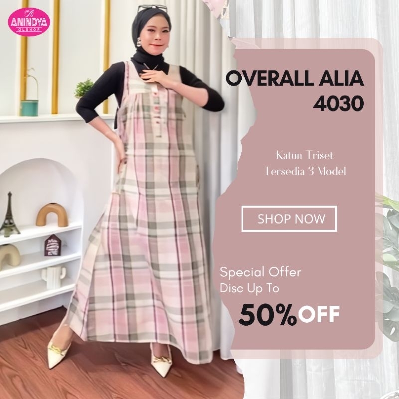 Anindya Fashion Presents Pakaian Wanita Overall Premium Alia 4030 Bahan Katun Triset Good Quality De