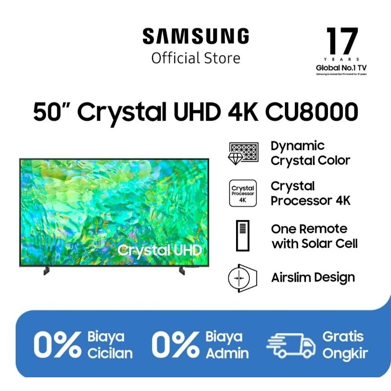 SAMSUNG 50CU8000 LED TV 50 inch Smart Digital Crystal 4K UHD TV UA50CU8000KXXD