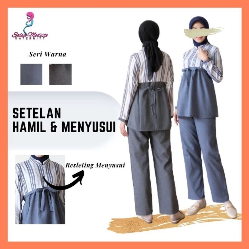 setelan hamil kerja model kimono size standar dan jumbo‐baju hamil kerja