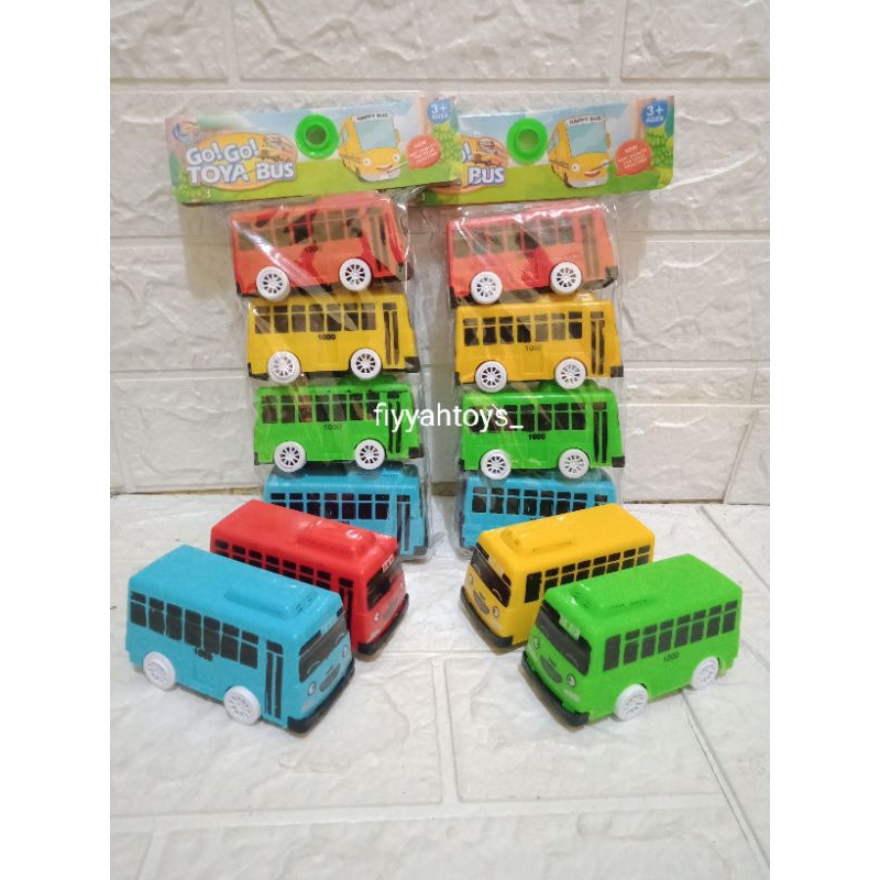 Mainan mobil bus tayo set isi 4 - Gogo toya bus