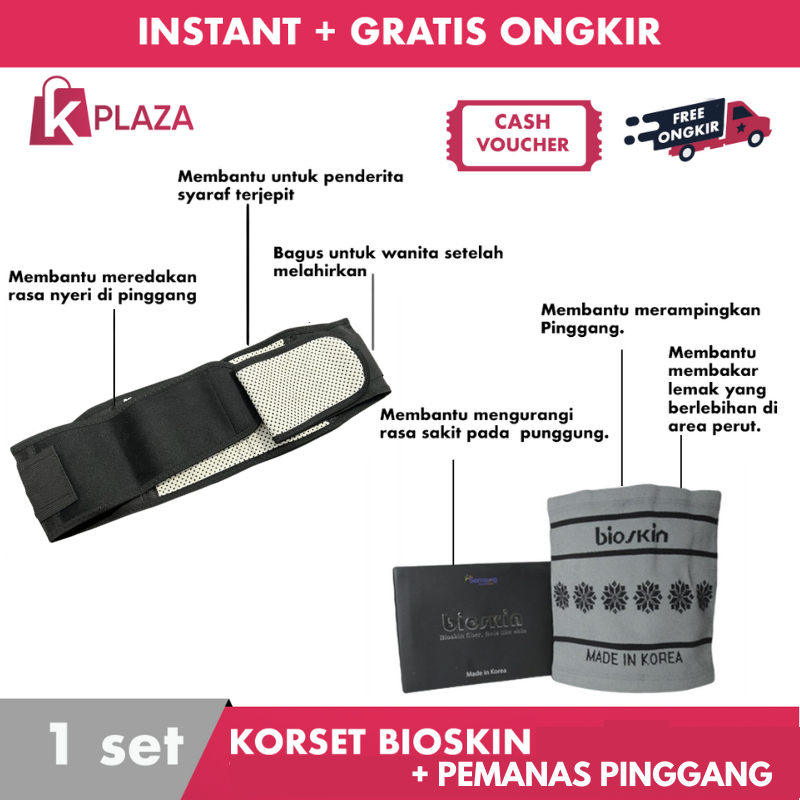 ALAT TERAPI PERUT KORSET BIOSKIN + PEMANAS PINGGANG