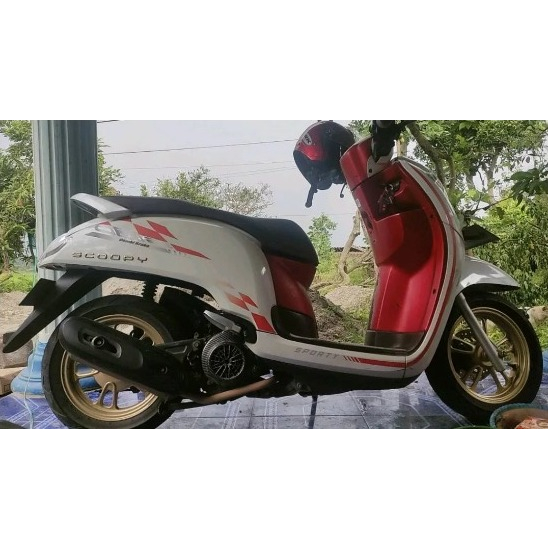 STICKER STRIPING TRANSPARAN HONDA SCOOPY COSTUM ORIGINAL II STRIPING VARIASI SCOOPY