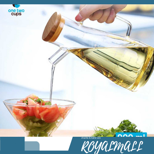 Botol Minyak Borosilicate Glass Oil Pot 900ml / Botol Wadah Minyak Goreng Sayur Oil Kelapa Kaca Anti