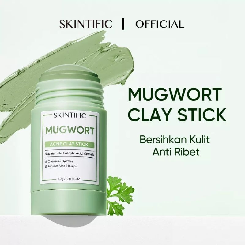 SKINTIFIC Mugwort Clay Stick | Skintific Masker Mugwort Stick | Skintific Masker untuk kulit berjera