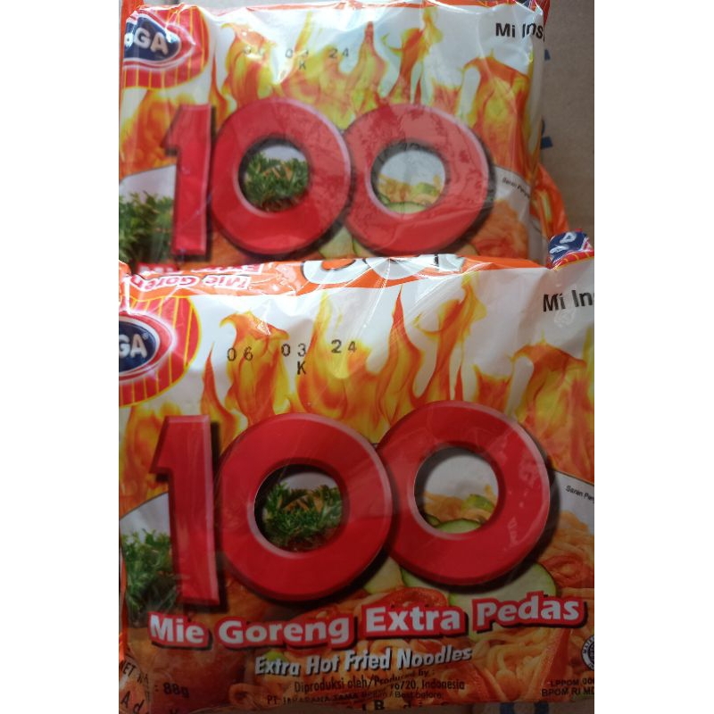 

[SR,-Mart] Mie instant GAGA 100 extra Pedas (1paket 3 bh)