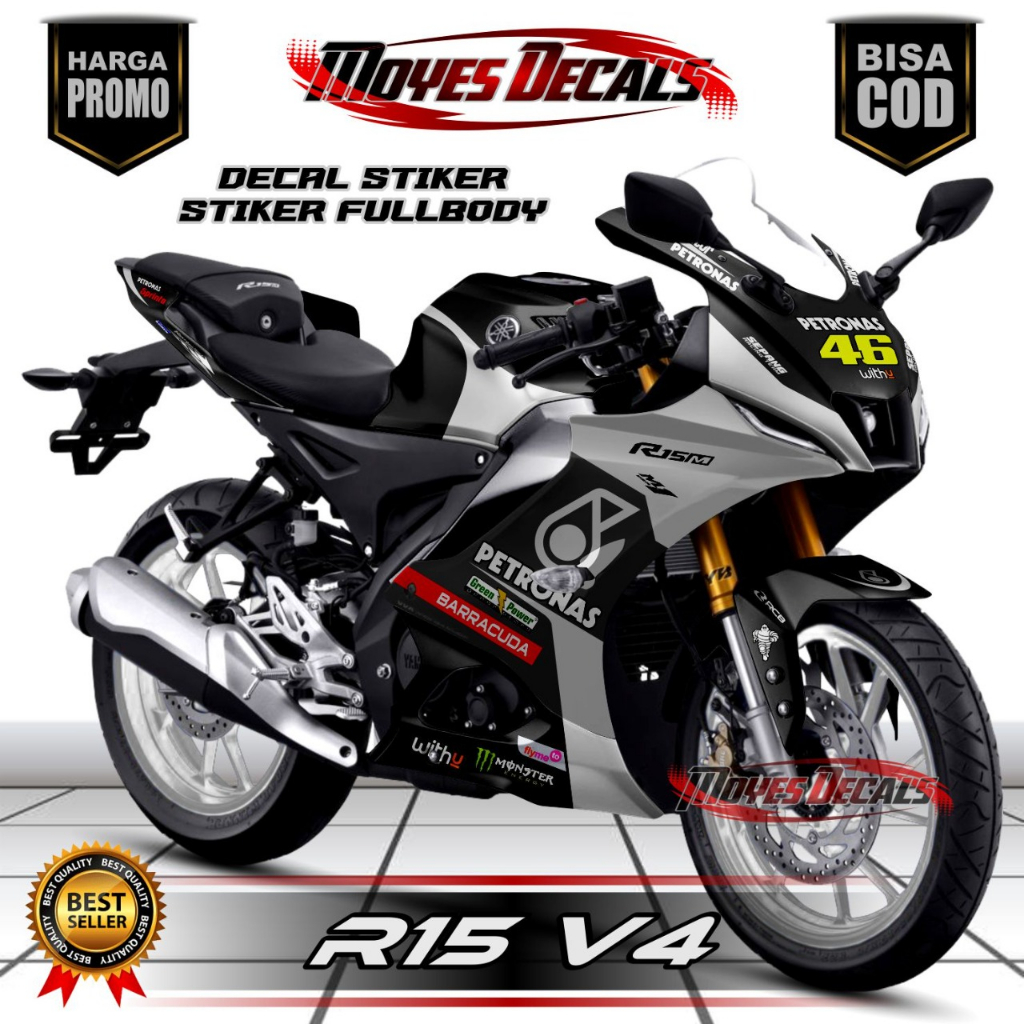 (BISA COD) Decal R15 V3 Fullbody / Stiker Variasi r15 v2 Motif PETRONAS