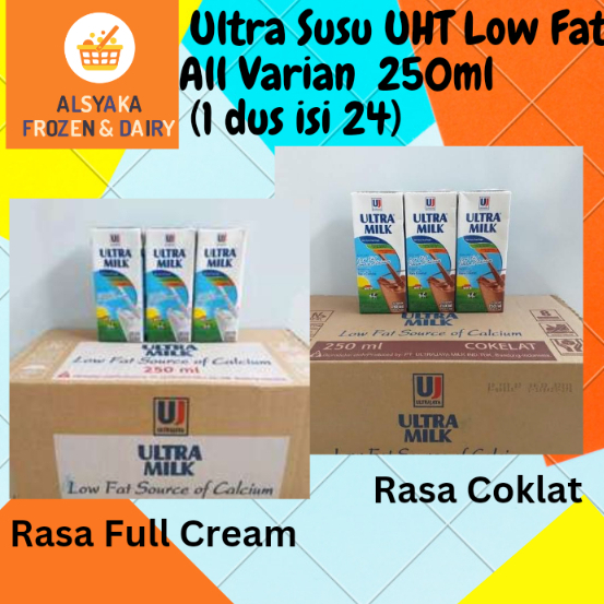 

ULTRA Susu UHT Low Fat 250ml All Varian (1 dus isi 24)