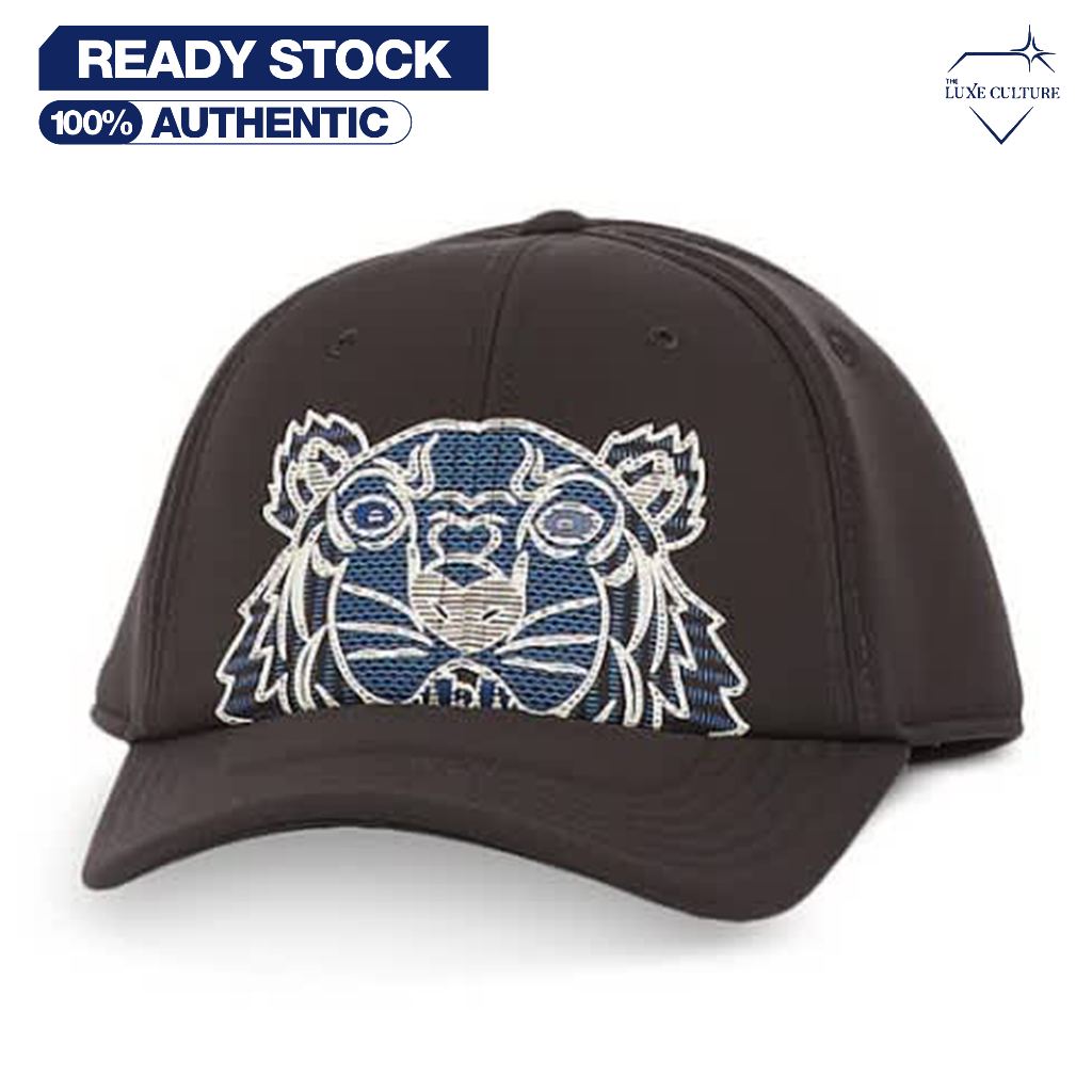 Kenzo Tiger Black Grey Neoprene Cap / Topi Branded Original