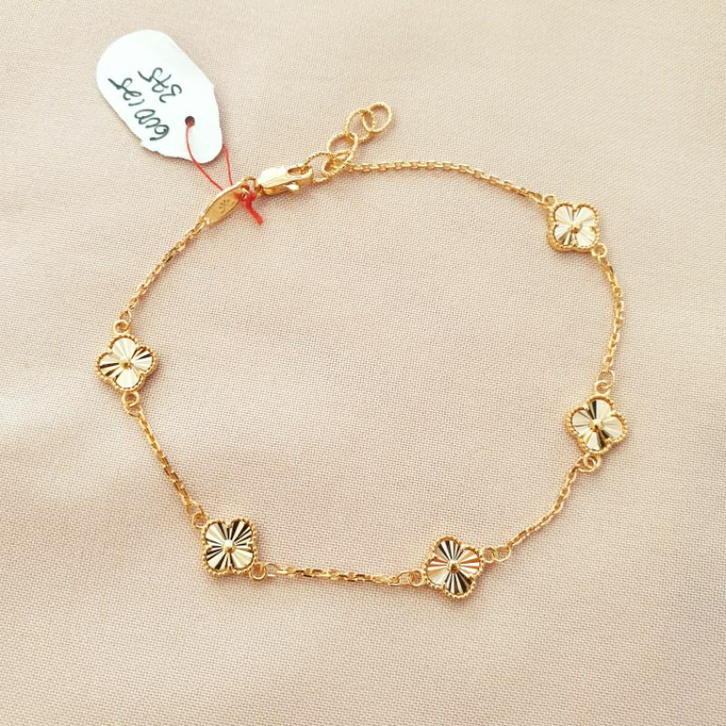[NEW] Gelang rantai bunga ukir emas asli kadar 375 8K