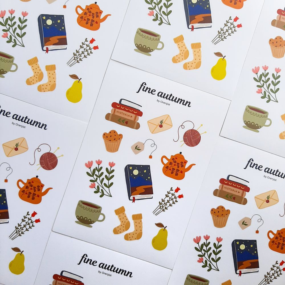 

ORENJIST Autumn Sticker Sheet / Stiker Kiss Cut