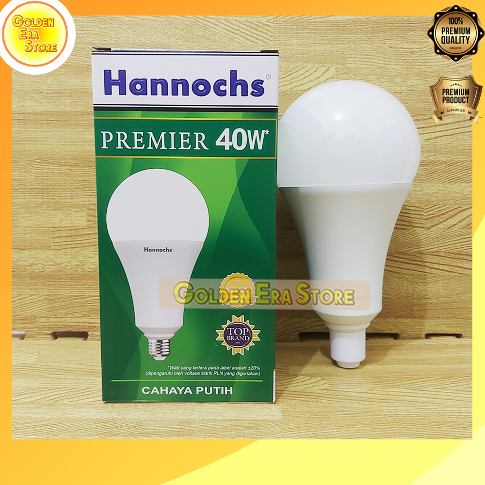 40 WATT Hannochs Lampu Led Premier cahaya Putih  / Lampu Bohlam LED Premier 40 watt / Hannochs Hemat