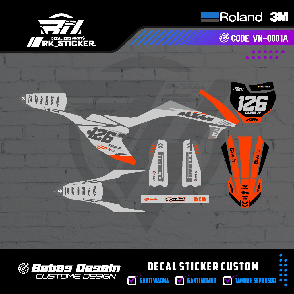 DECAL KTM 65 CC 2017 FREE CUSTOME DESIGN