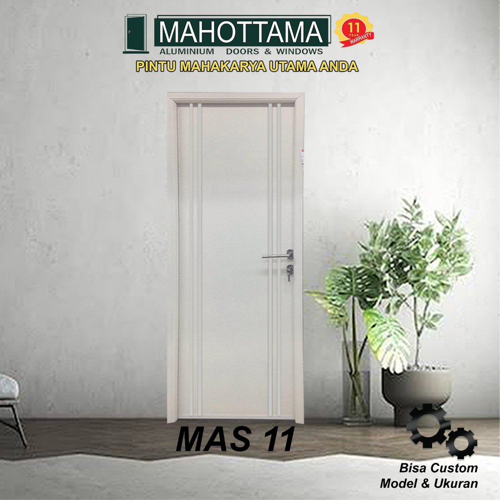 MAHOTTAMA - Pintu Kamar Mandi / Kamar Tidur / Gudang Aluminium Rumah 80 x 200cm 1 Set Kusen Kunci Ha