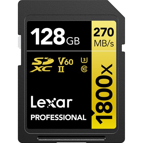 Lexar Professional SDXC 128GB V60 UHS-II 1800X Up To 270MB/s