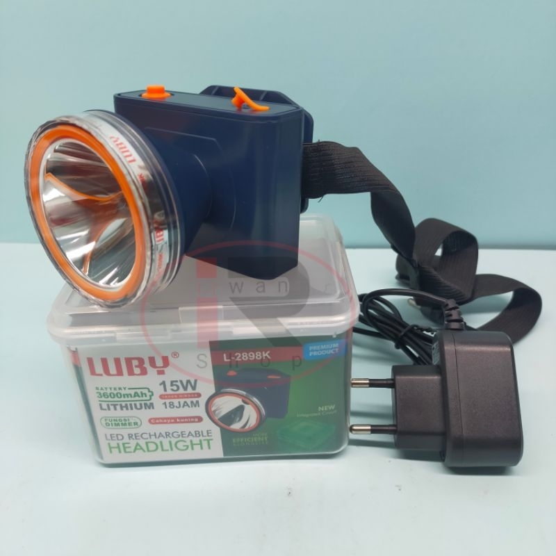 Senter Kepala Luby L 2898 Kuning 15 Watt Waterproof