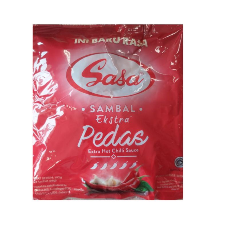 

SASA SAUS SAMBAL EXTRA PEDAS EXTRA HOT CHILLI SAUCE SACHET 24 x 8 gr