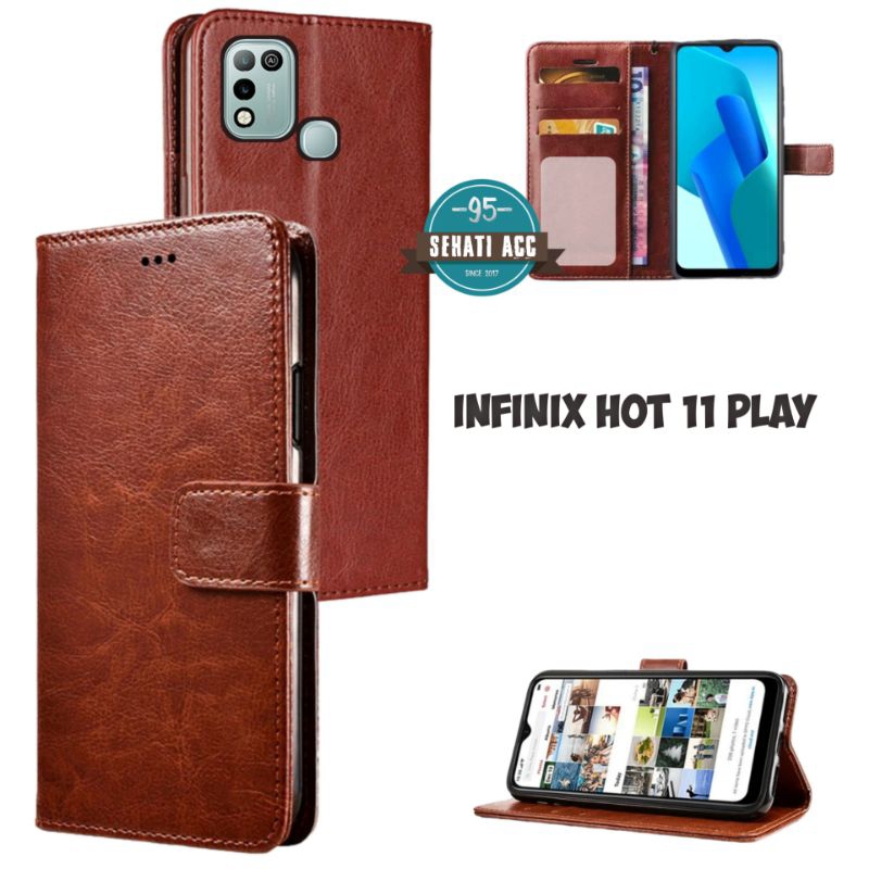INFINIX 11 Play casing dompet flip cover leather case