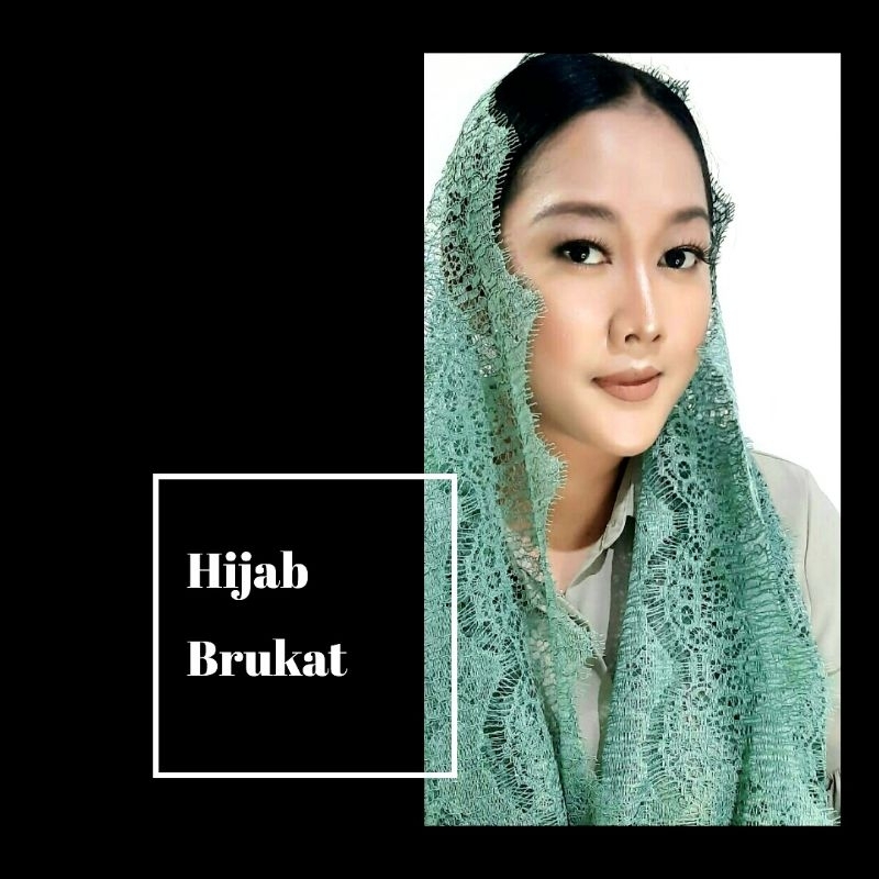 hijab brukat hijab lace hijab instan hijab brokat HIJAU WARDAH fashion hijab renda