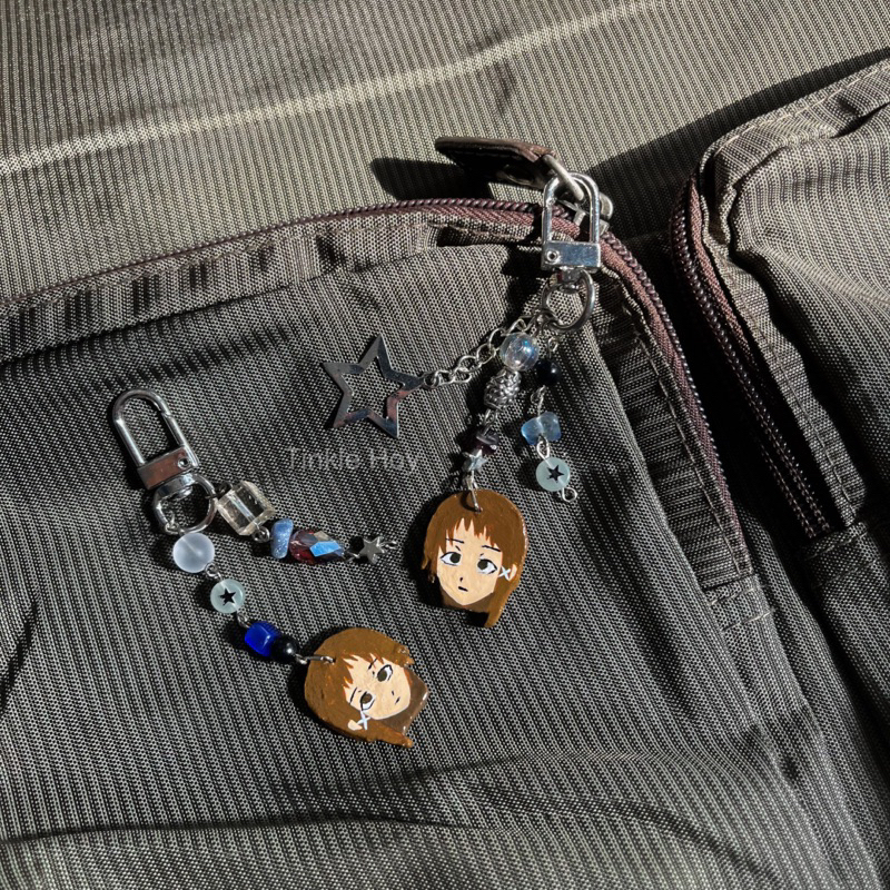 lain from serial experiments lain beads keychain