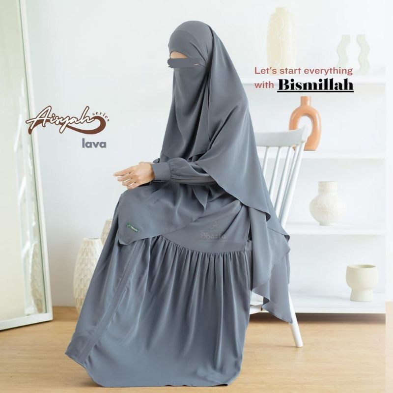 Gamis set Aisyah by shazfa | aisyah set by shazfa | mina silk | shazfa hijab | gamis set polos