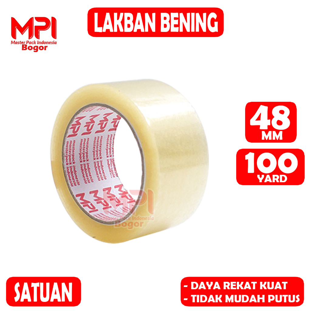 

Lakban Bening MPI 48 mm x 100 yard / Lakban Packing - Master Pack Indonesia