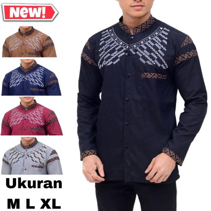 Baju koko lengan panjang | Koko Batik pria | Baju Koko Dewasa Jumbo XXL XXXL