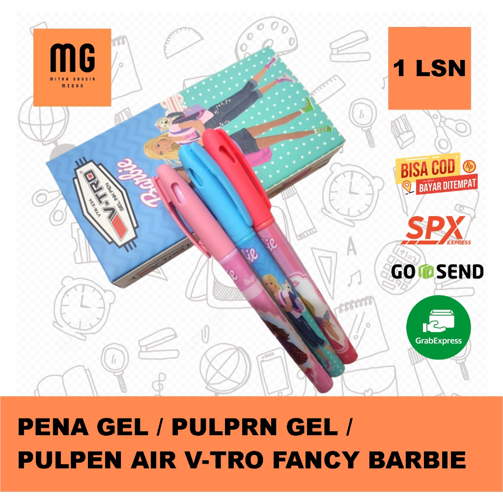 

Pulpen Gel / Pena Gel / Pulpen Air V-tro Fancy Barbie