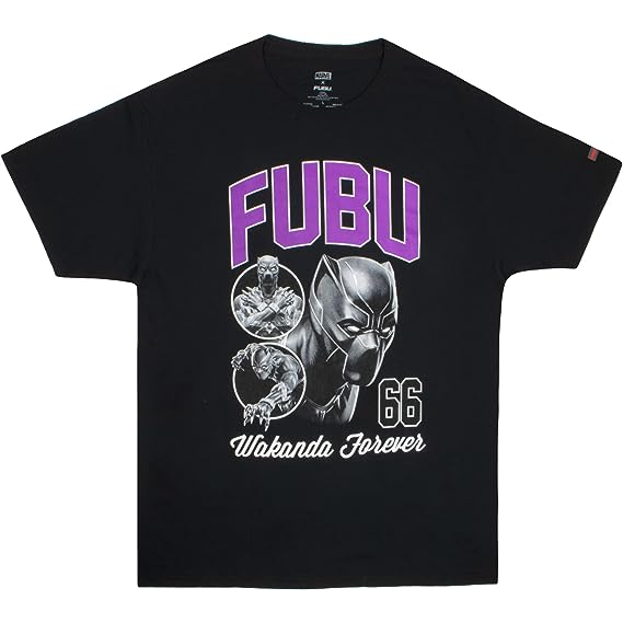 KAOS Marvel Black Panther X FUBU Mens Clothing Black Panther Shirt Black Panther Short Sleeve Graphi