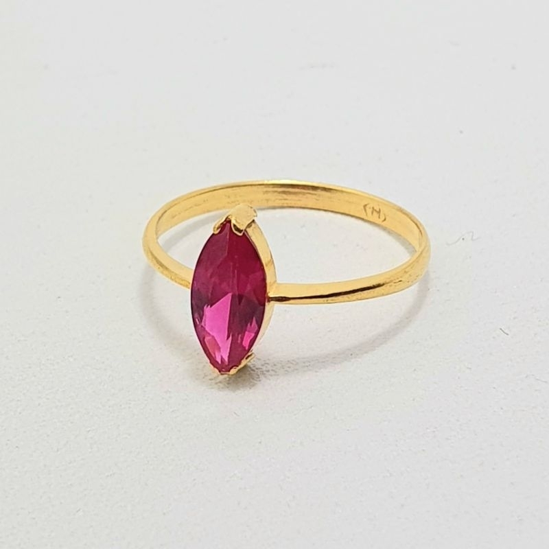 Cincin Emas Muda Oval Mata Merah 1 Gram