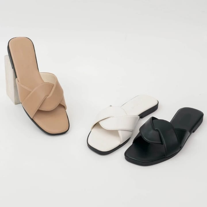 sandal wanita slip on amanda platfrom