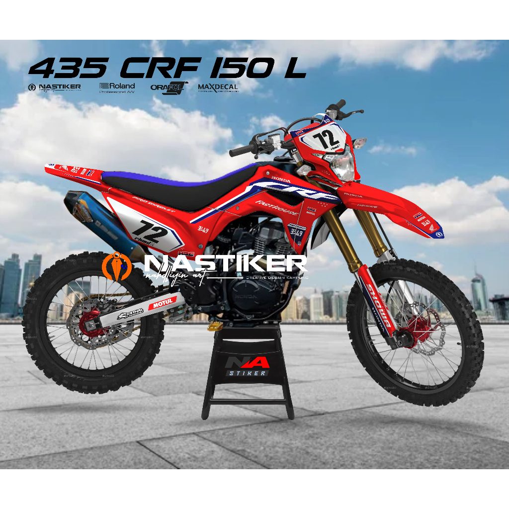 DECAL CRF MERAH FULL BODY - DECAL CRF 150L FULL BODY MERAH GLOSY