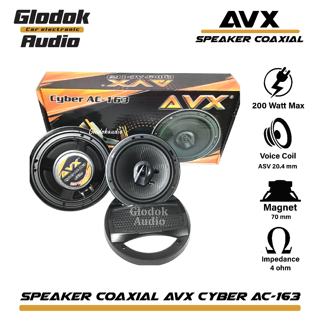 Speaker Coaxial AVX  6 inch 3 Way AVX Cyber AC 163 Sepasang