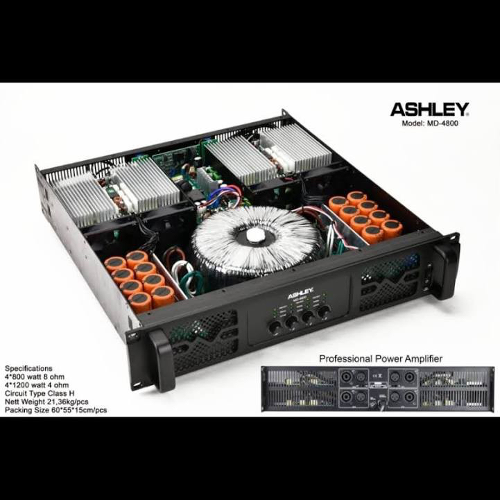 power ashley md4800 amplifier ashley md 4800 - 4 channel