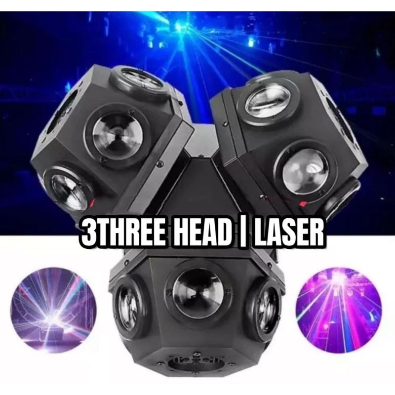 Lampu Moving 3 Head Laser