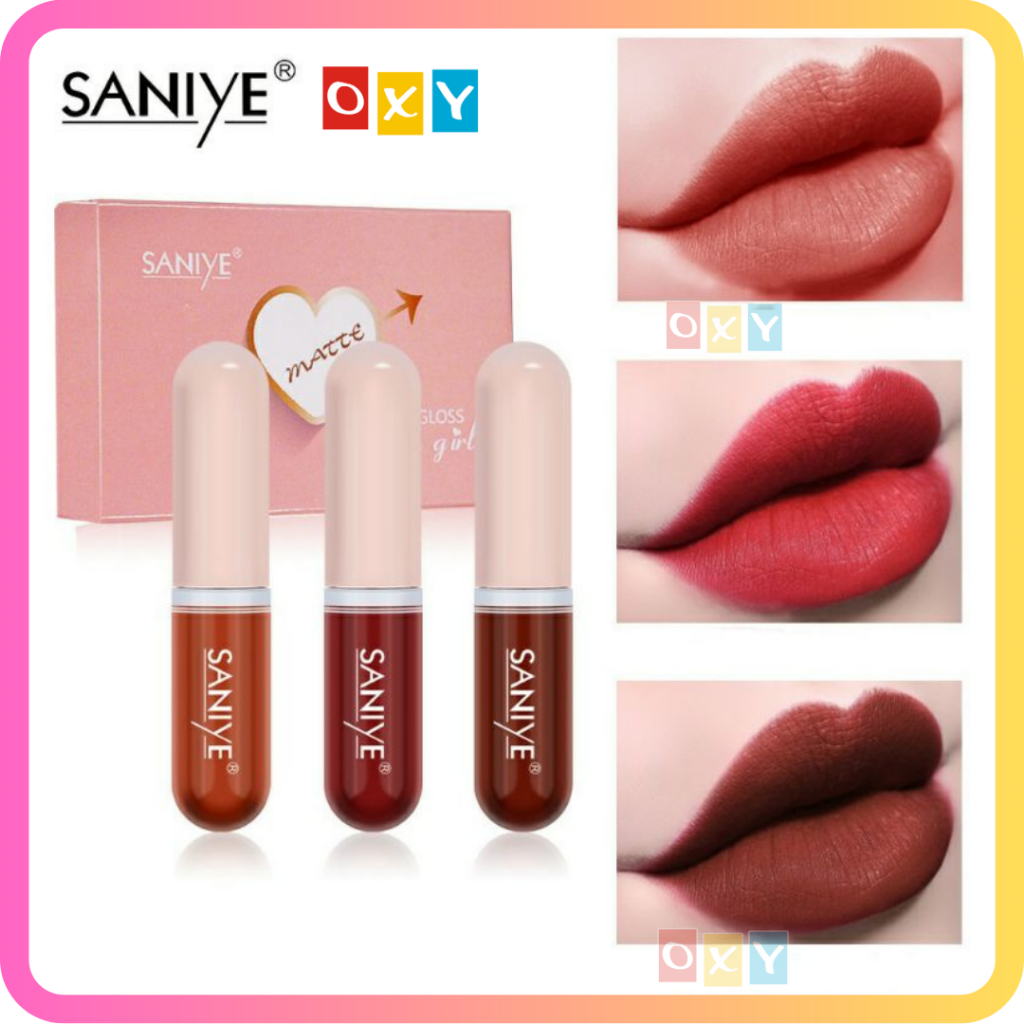SANIYE Matte Lipstik Tahan Lama Waterproof Mini Kapsul Murah Lip Matte
