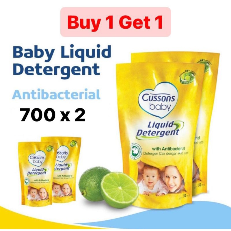 Cussons Baby Liquid Detergent Antibacterial - Deterjen Bayi 700ml Buy 1 Get 1