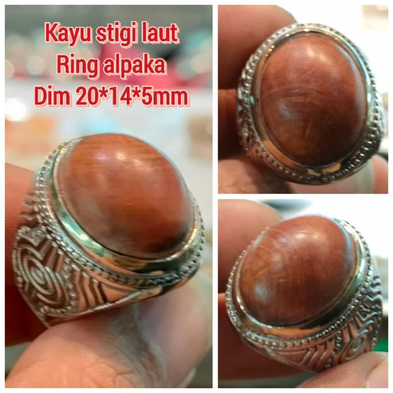 CINCIN PRIA KAYU STIGI TEMGELAM AIR RING ALPAKA