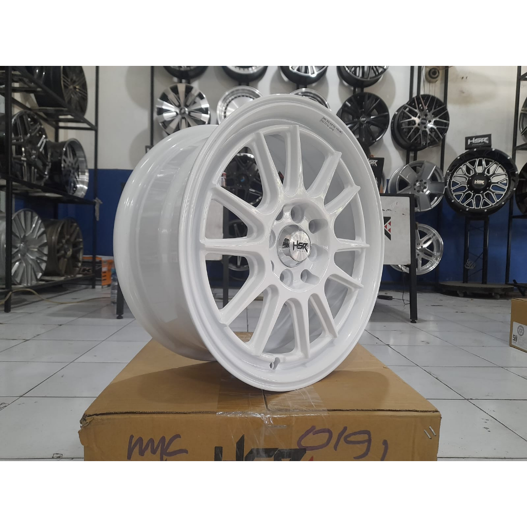 Velg Racing Mobil Ring 15 HSR - Mobil agya brio sigra avanza pelek racing warna putih