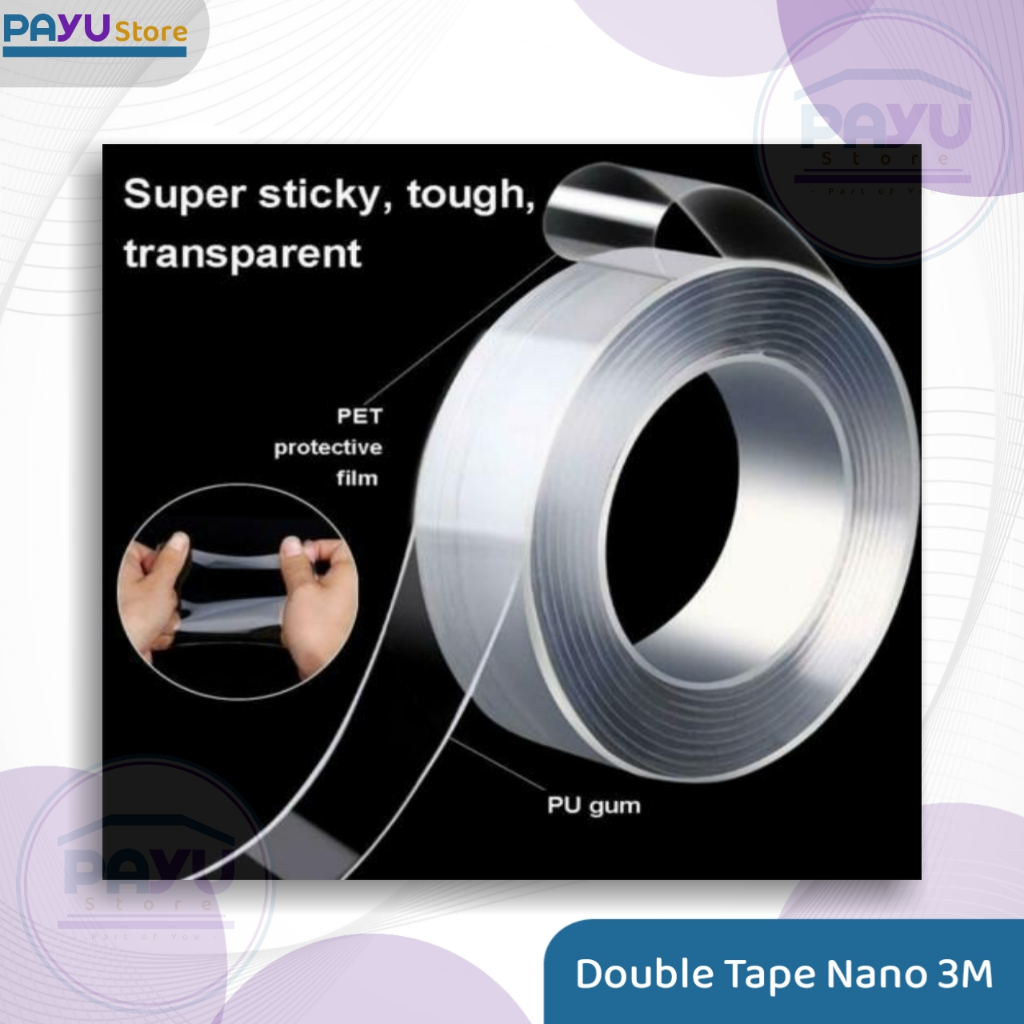 

[PY147] Double Tape Nano Bening Transparan 3 Meter