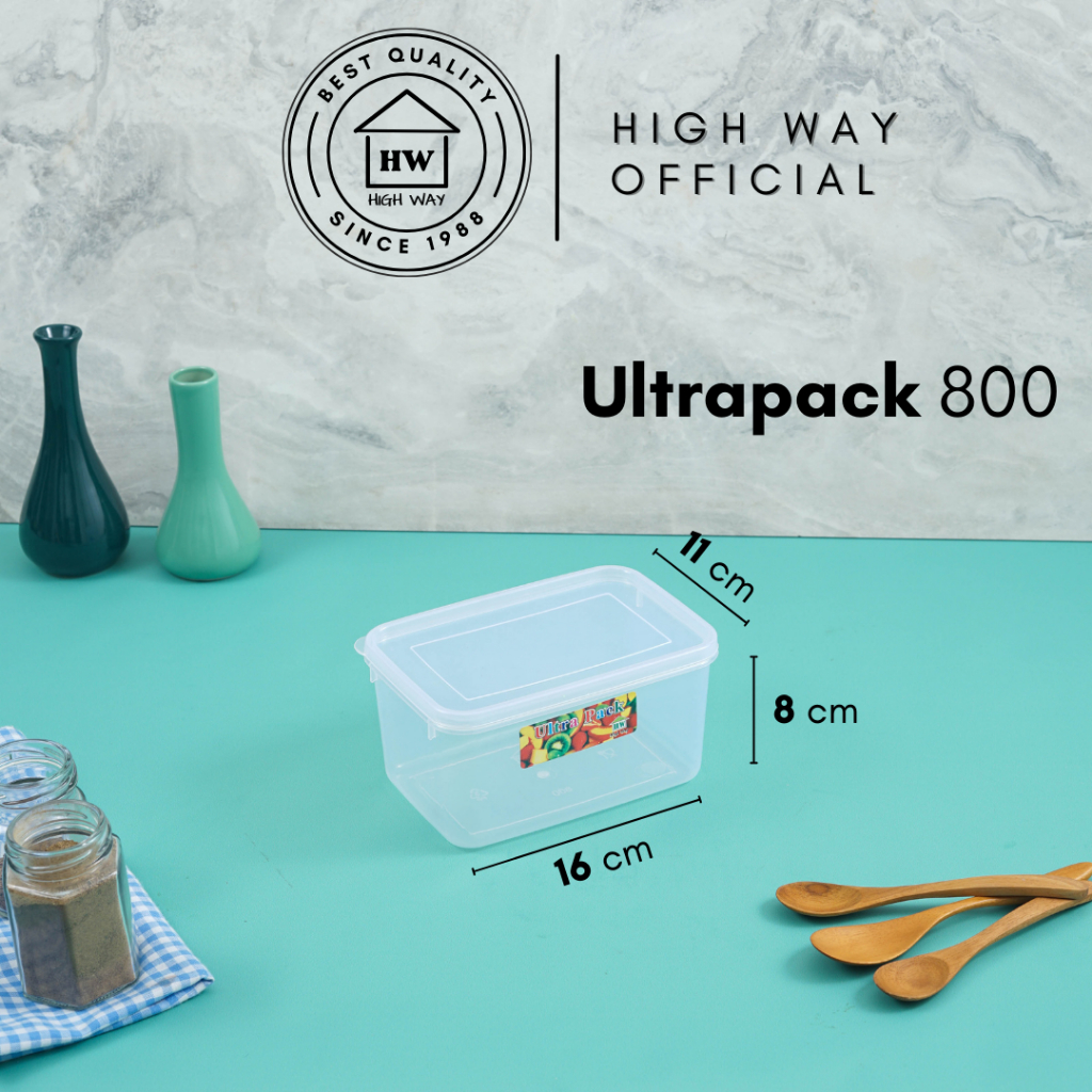 HIGH WAY - Ultrapack 800ml Sealware Plastik Kecil Set Tanpa Sekat Wadah Tempat Donat Kotak Penyimpan
