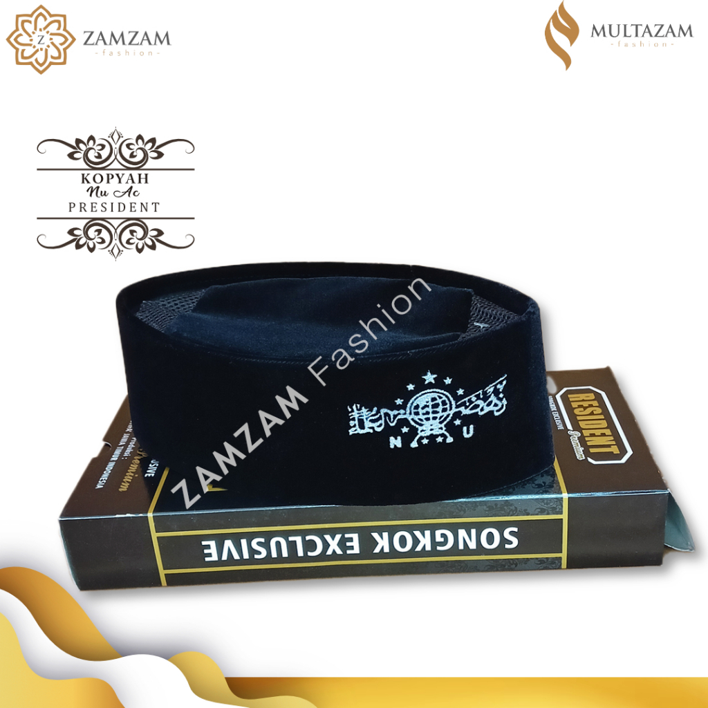SONGKOK PECI KOPIAH SONGKOK NU BORDIR MOTIF LOGO NAHDATUL ULAMA SILVER TINGGI 9 MURAH BERKUALITAS OR